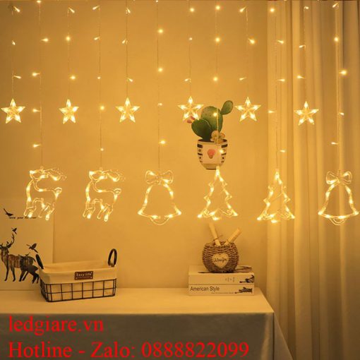 Dây Đèn LED Rèm Chuông Nai Thông & 6 Sao Nhỏ 3m: Trang Trí Lộng Lẫy Cho ...