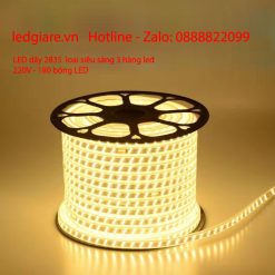 Đèn led dây 2835 220v 3 hàng led 180 bóng